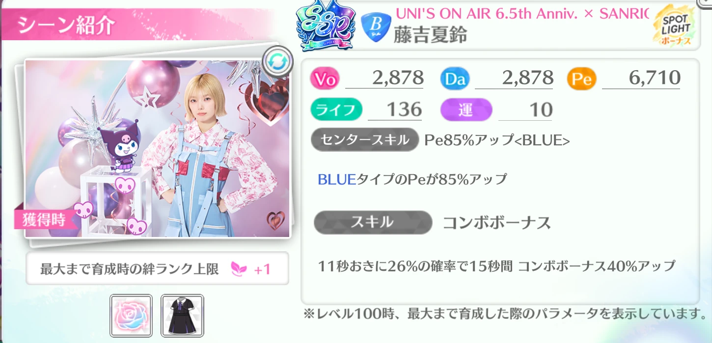 ユニゾンエアー】「 藤吉夏鈴 / UNI'S ON AIR 6.5th Anniv. × SANRIO